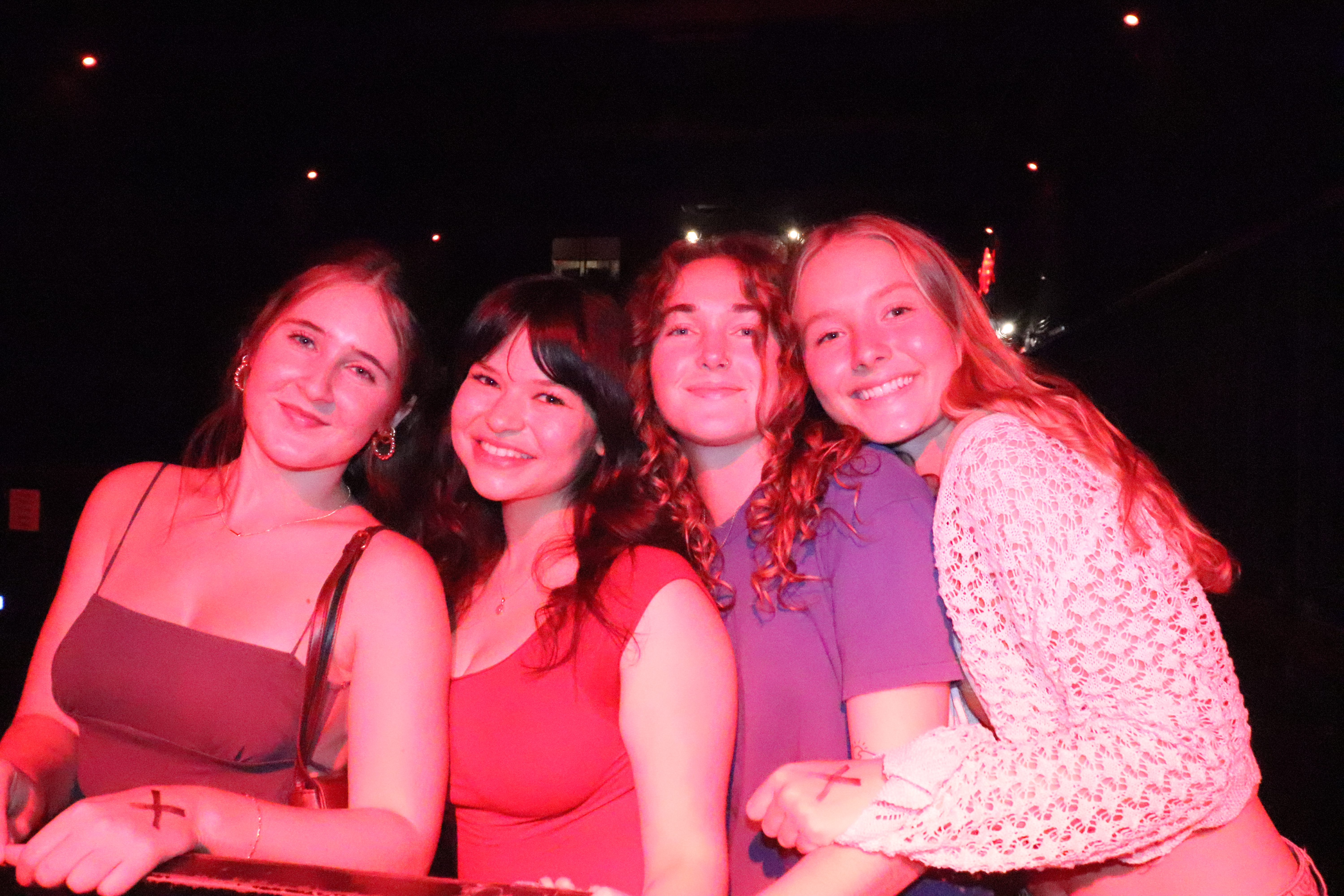Band backstage at Aggie Theatre